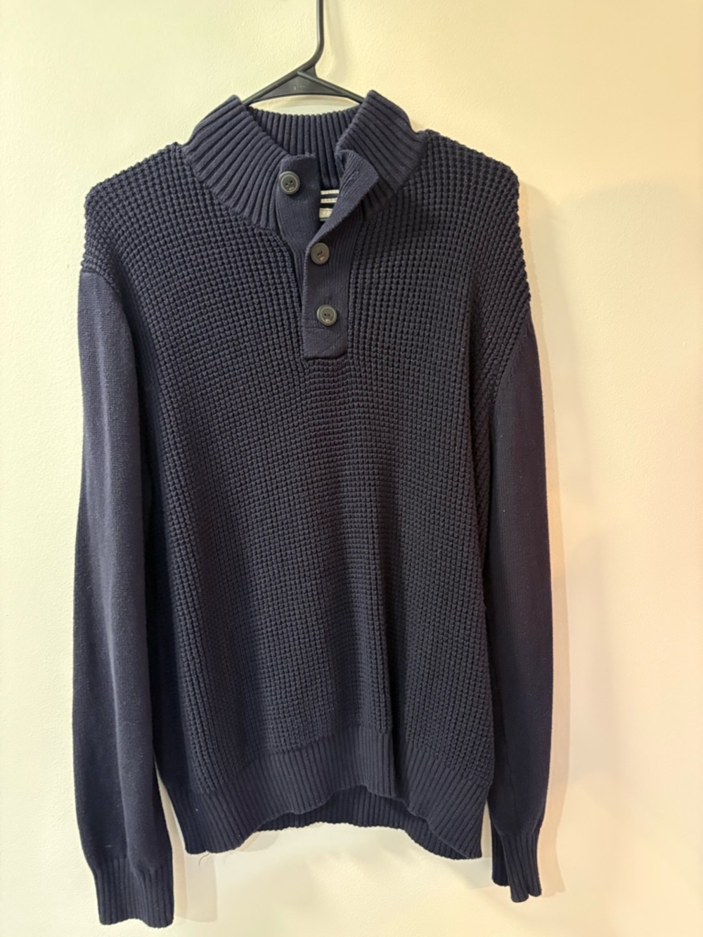 Weatherproof Men's Navy Button-Neck Knit Turtleneck